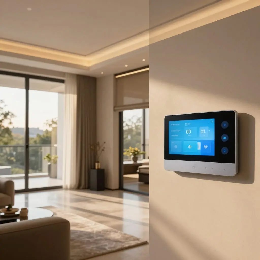 Maison moderne équipée de solutions domotiques pour une maison intelligente